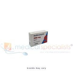 Azithromycin 500mg box of 3 tablets
